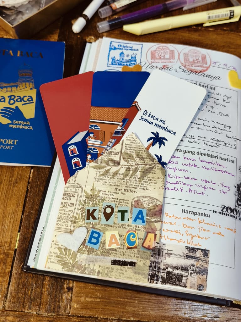 Contoh jurnal yang dihias bertemakan Kota Baca